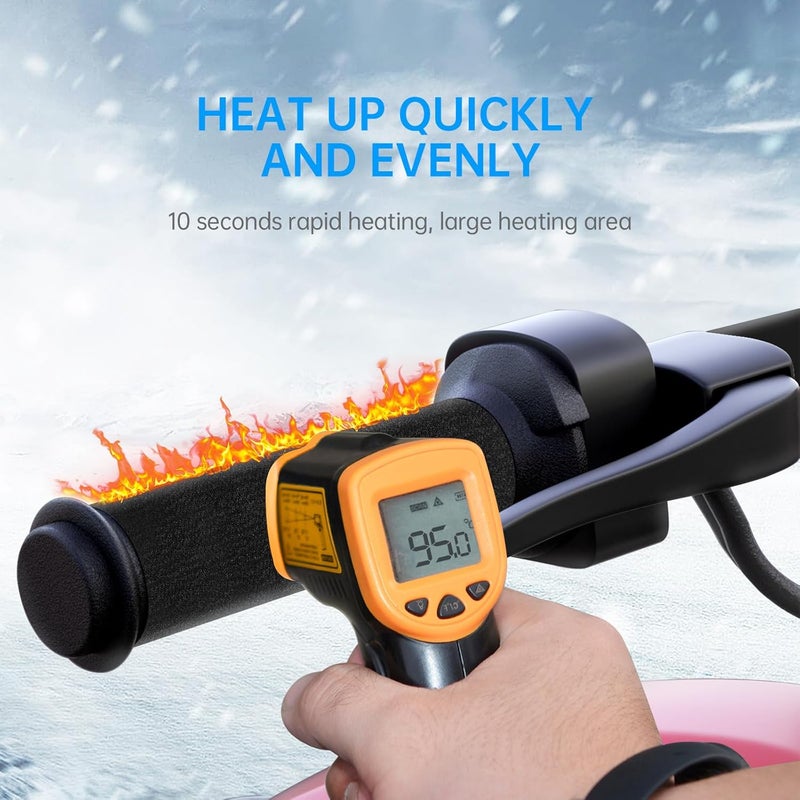 OXWIND Heated Grips Cover for Motorcycle, 5V Handlebar Heater, Motorcycle Heated Grips USB Powered, 6 Gear Temperature with Memory Function, IP67 Waterproof, ATV Heated Handlebar Warmers - Image 3